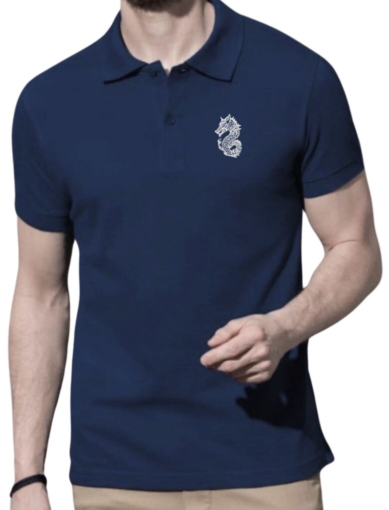 Tricou polo broderie Dracones